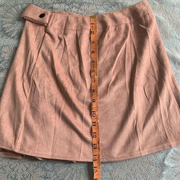 Indikah mini faux suede pleated wrap around skirt - Picture 4 of 7